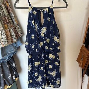 Floral Navy Blue Romper